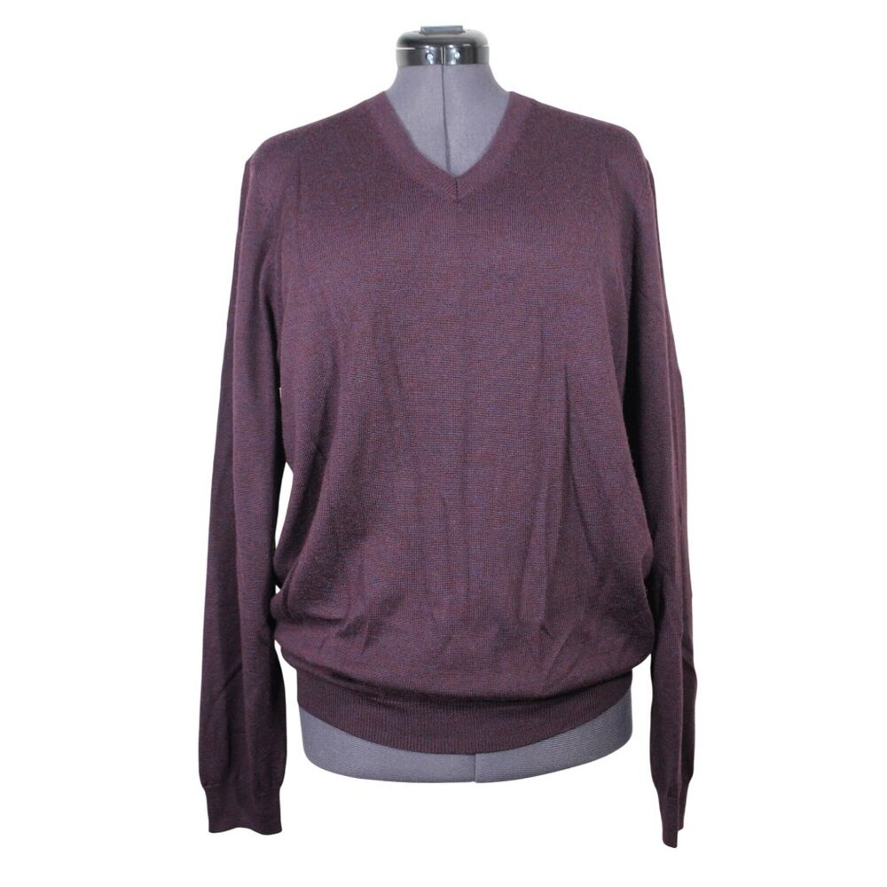 Joseph‎ Abboud men's 100% extra fine merino wool v-neck pullover sweater FLAW
